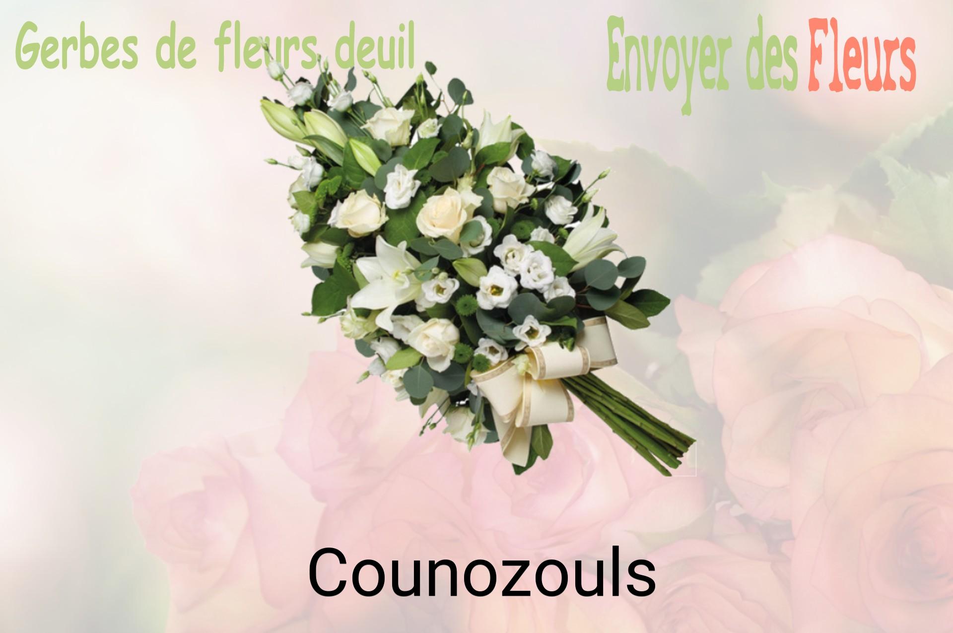 Gerbe de fleurs de deuil livrée à Counozouls